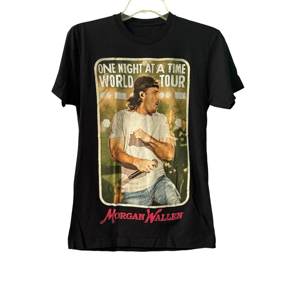 Morgan Wallen One Night At A Time Double Sided Black Concert T Shirt‎ SZ S